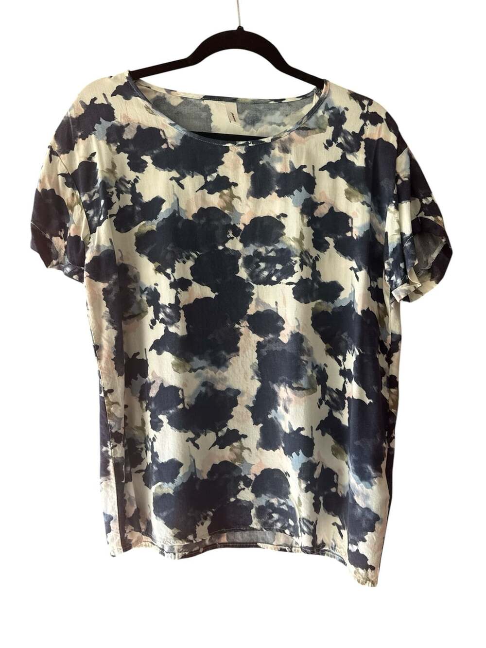 Soyaconcept Abstract Print Short Sleeve Top Viscose Blue